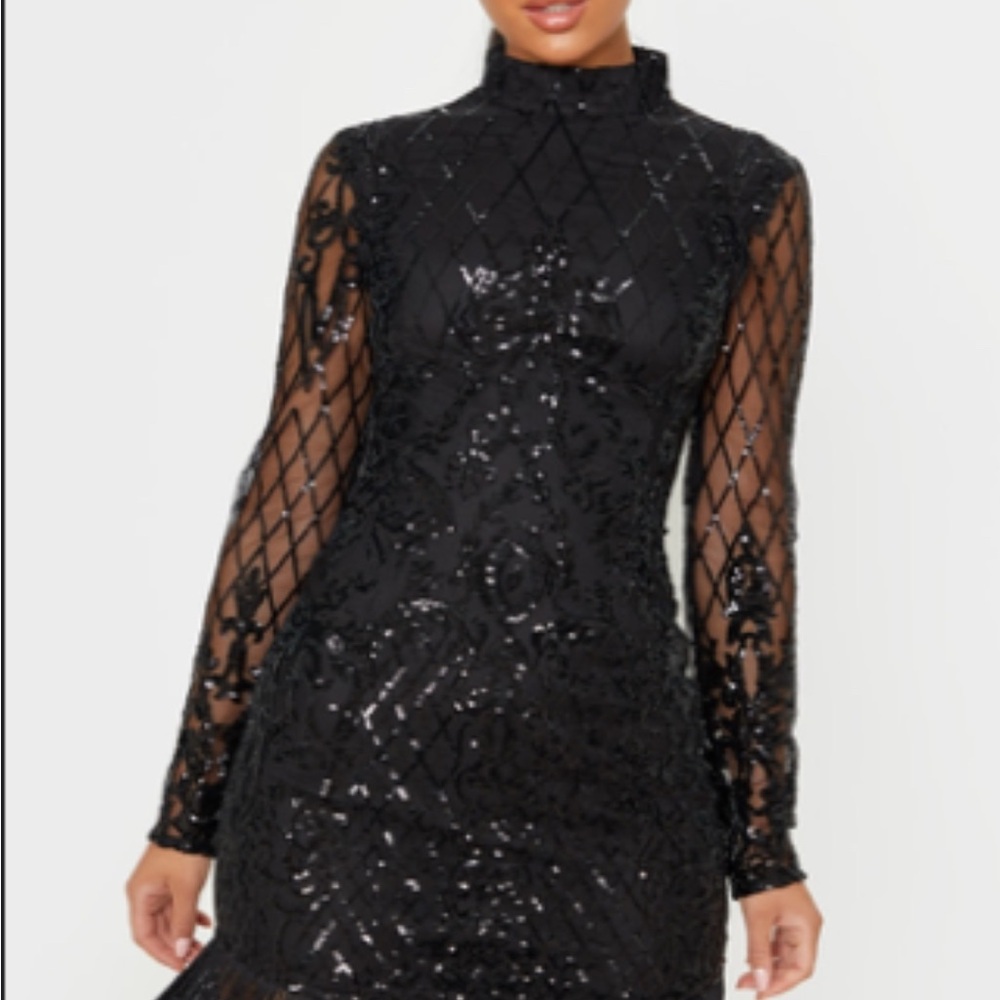 Elegant Black Sequin Dress